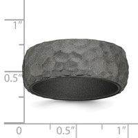 Silicone Metallic Silver 8.50mm Hammered Band