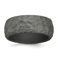 Silicone Metallic Silver 8.50mm Hammered Band