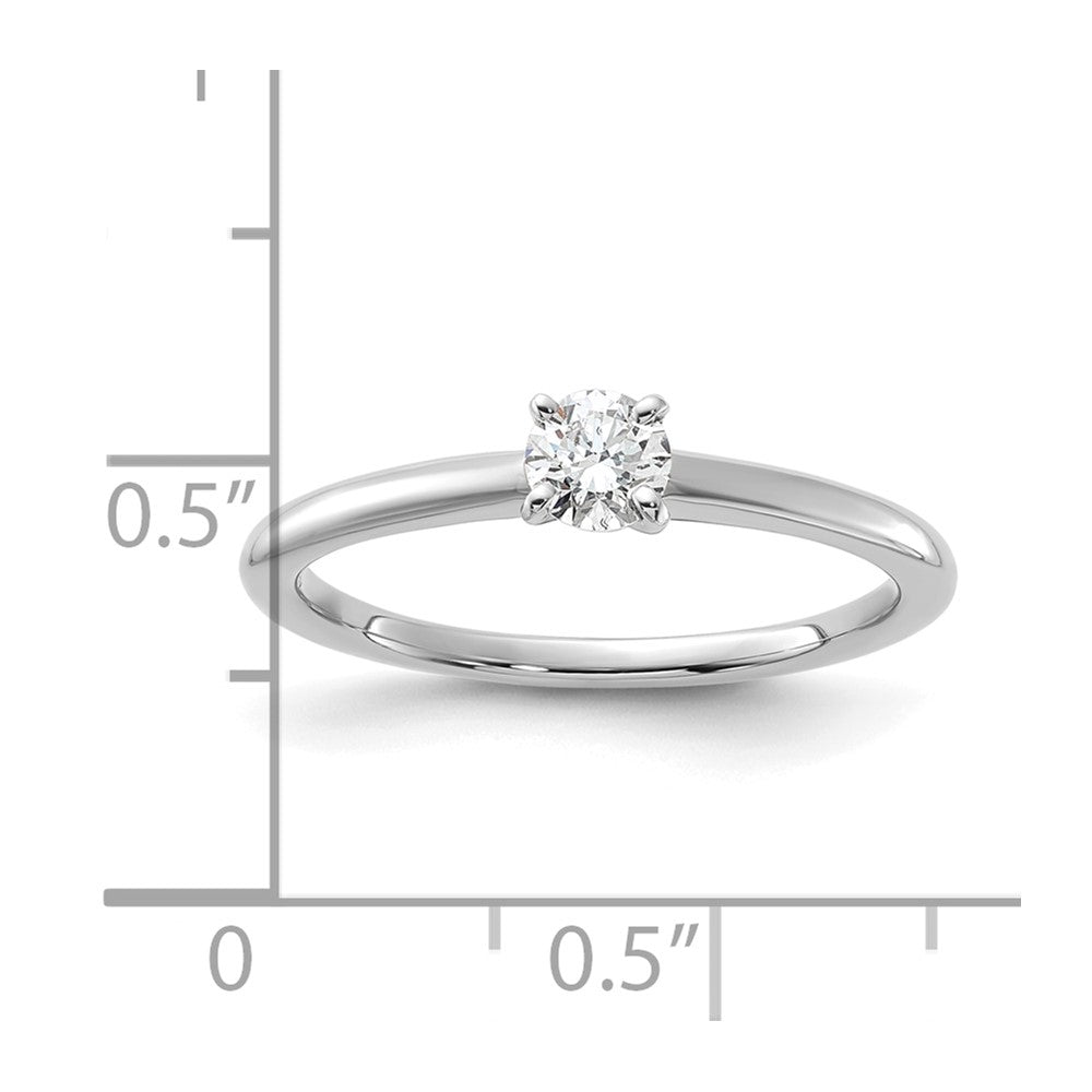 14kw 1/4ct Lab Grown Diamond VS+ F+ Round Comp Solitaire Eng Ring