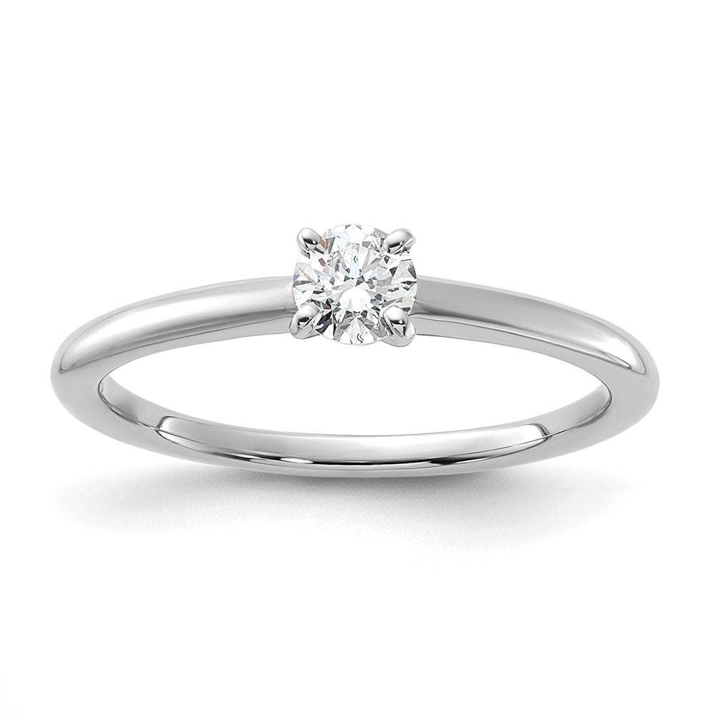 14kw 1/4ct Lab Grown Diamond VS+ F+ Round Comp Solitaire Eng Ring