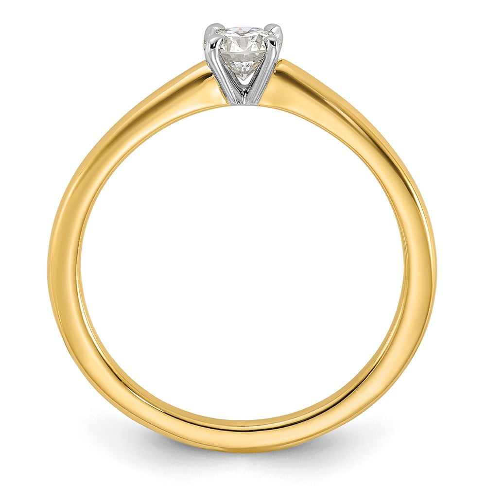 14ktt 1/4ct Cert Lab Grown Diamond VS+ F+ Round Comp Solitaire Eng Ring