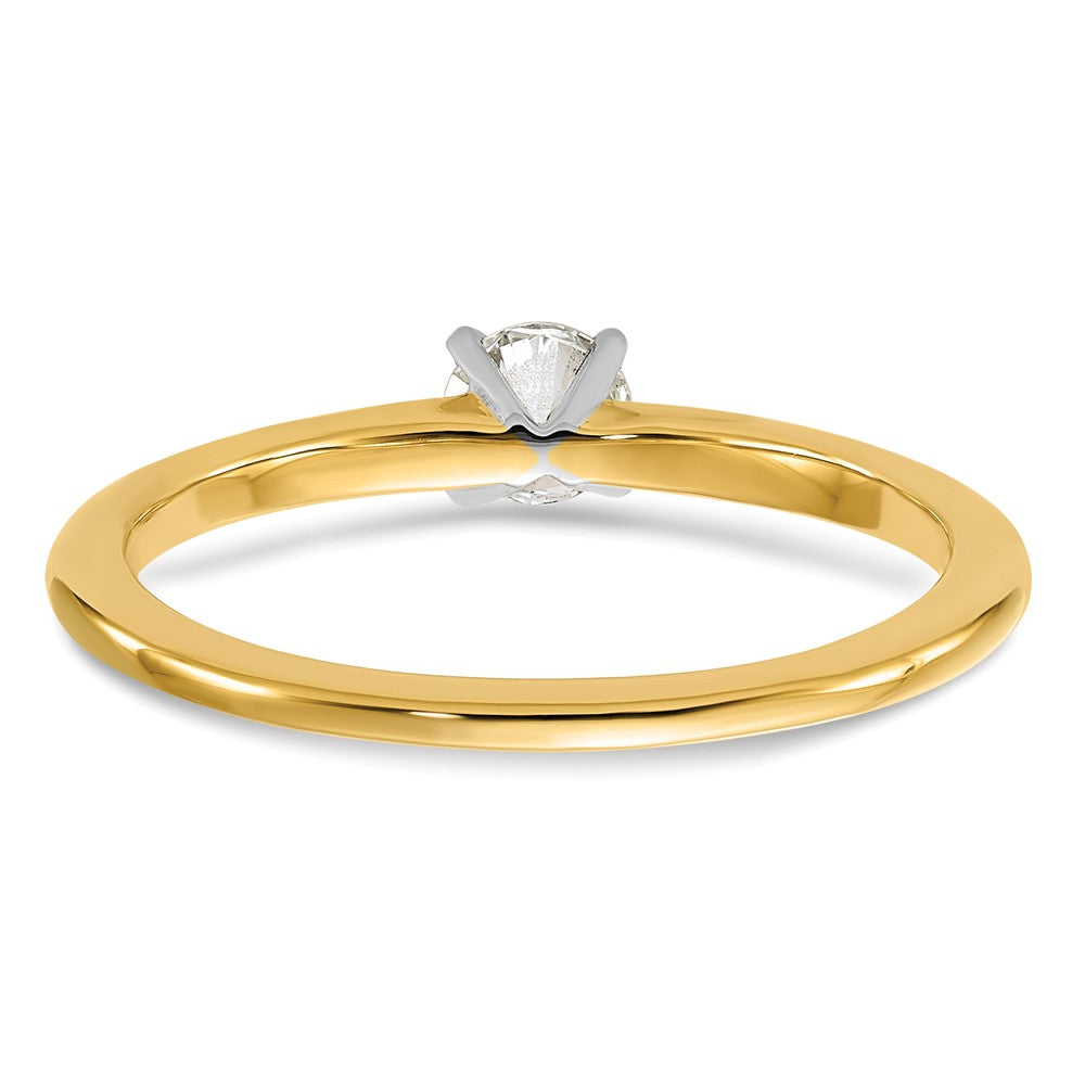 14ktt 1/4ct Cert Lab Grown Diamond VS+ F+ Round Comp Solitaire Eng Ring