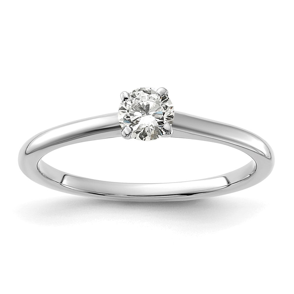 14kw 1/3ct Lab Grown Diamond VS/SI+ G+ Round Comp Solitaire Eng Ring