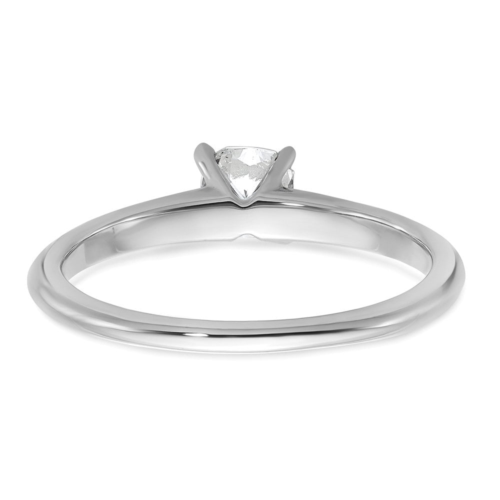 14kw 1/2ct Lab Grown Diamond VS+ F+ Cushion Comp Solitaire Eng Ring
