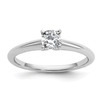 14kw 1/2ct Cert Lab Grown Diamond VS+ F+ Cushion Comp Solitaire Eng Ring
