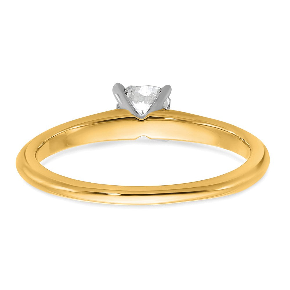 14ktt 1/2ct Cert Lab Grown Diamond VS+ F+ Cushion Comp Solitiare Eng Ring