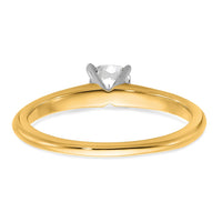 14ktt 1/2ct Cert Lab Grown Diamond VS+ F+ Cushion Comp Solitiare Eng Ring