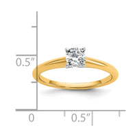 14ktt 1/2ct Cert Lab Grown Diamond VS+ F+ Cushion Comp Solitiare Eng Ring