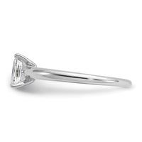 14kw 1/2ct Lab Grown Diamond VS+ F+ Emerald Solitaire Comp Eng Ring