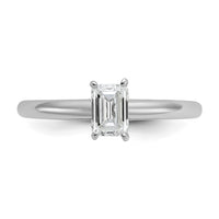 14kw 1/2ct Lab Grown Diamond VS/SI+ G+ Emerald Solitaire Comp Eng Ring