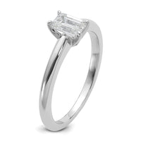 14kw 1/2ct Lab Grown Diamond VS+ F+ Emerald Solitaire Comp Eng Ring