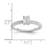 14kw 1/2ct Cert Lab Grown Diamond VS+ F+ Emerald Solitaire Comp Eng Ring