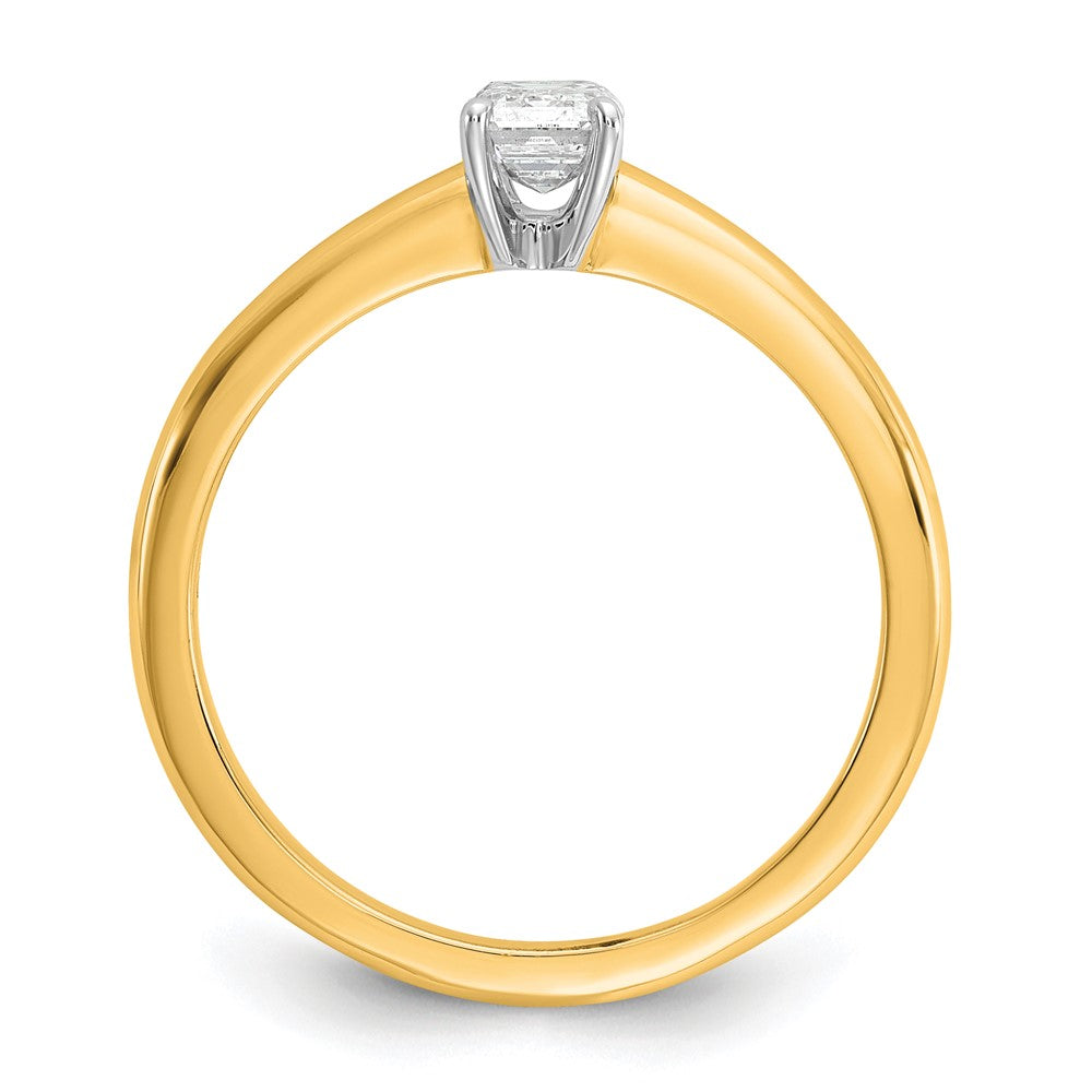 14ktt 1/2ct Lab Grown Diamond VS/SI+ G+ Emerald Solitaire Comp Eng Ring