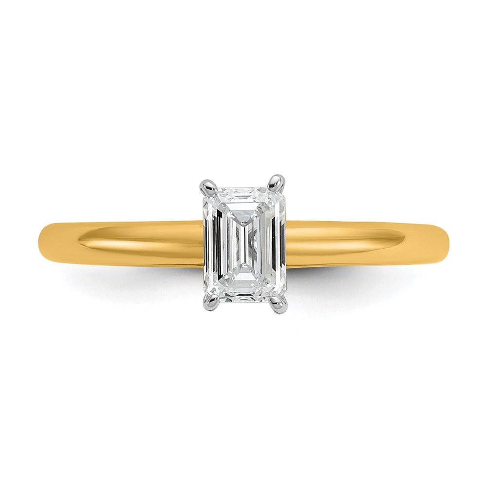 14ktt 1/2ct Lab Grown Diamond VS/SI+ G+ Emerald Solitaire Comp Eng Ring