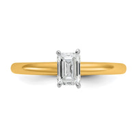 14ktt 1/2ct Lab Grown Diamond VS/SI+ G+ Emerald Solitaire Comp Eng Ring