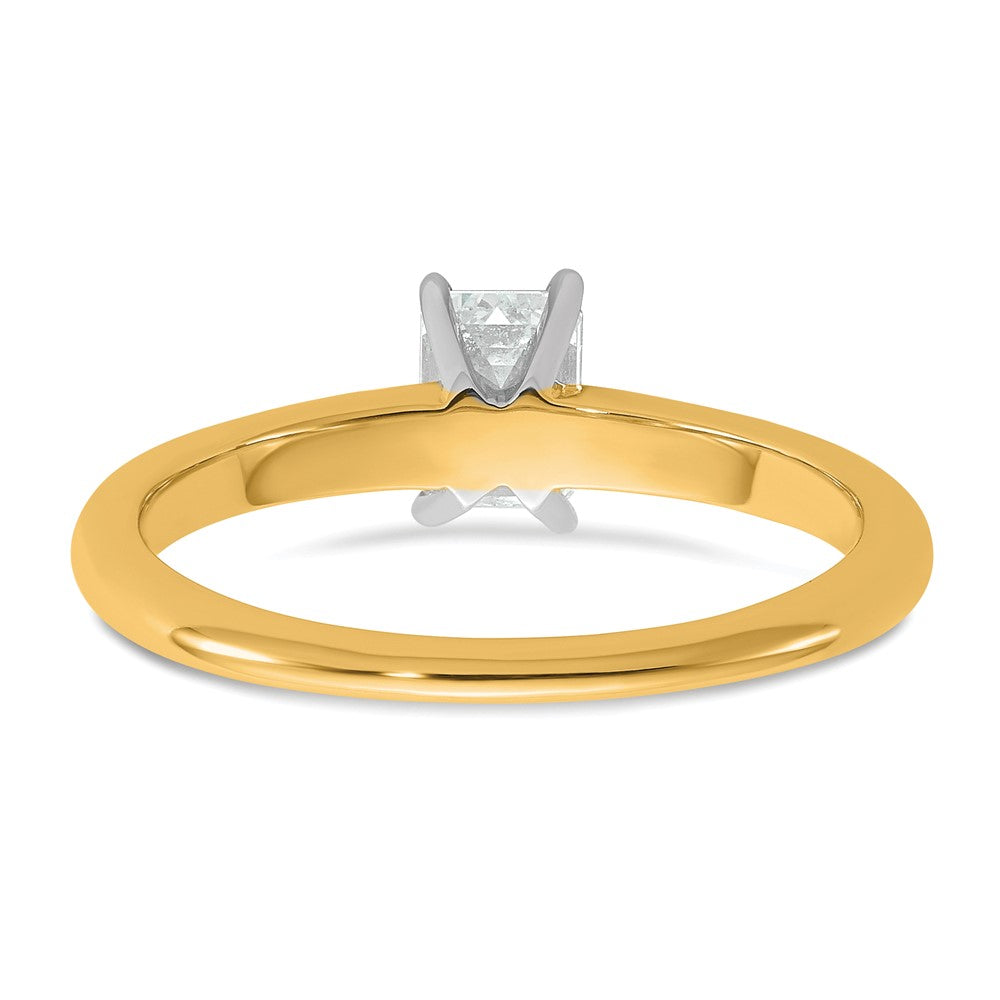 14ktt 1/2ct Lab Grown Diamond VS+ F+ Emerald Solitaire Comp Eng Ring