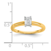 14ktt 1/2ct Lab Grown Diamond VS+ F+ Emerald Solitaire Comp Eng Ring