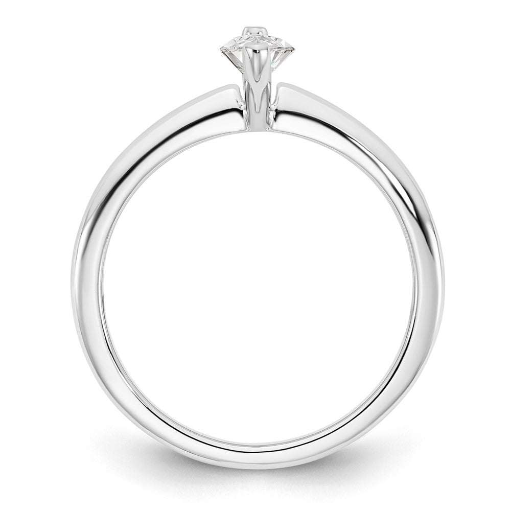 14kw 1/2ct Lab Grown Diamond VS+ F+ Marquise Solitaire Comp Eng Ring