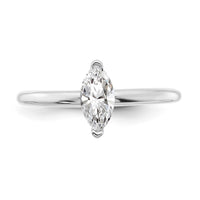 14kw 1/2ct Lab Grown Diamond VS+ F+ Marquise Solitaire Comp Eng Ring