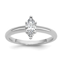 14kw 1/2ct Lab Grown Diamond VS+ F+ Marquise Solitaire Comp Eng Ring