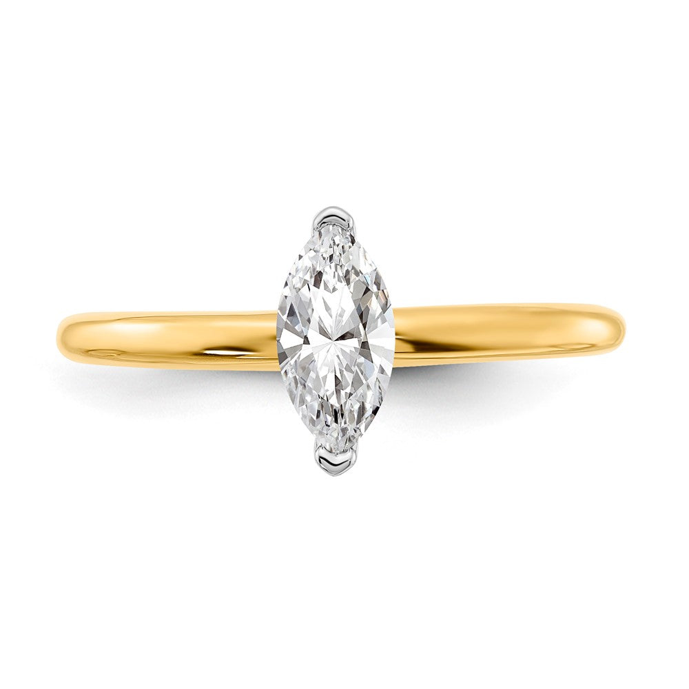 14ktt 1/2ct Lab Grown Diamond VS/SI+ G+ Marquise Solitaire Comp Eng Ring