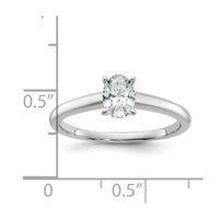 14kw 1/2ct Lab Grown Diamond VS+ F+ Oval Comp Solitaire Eng Ring