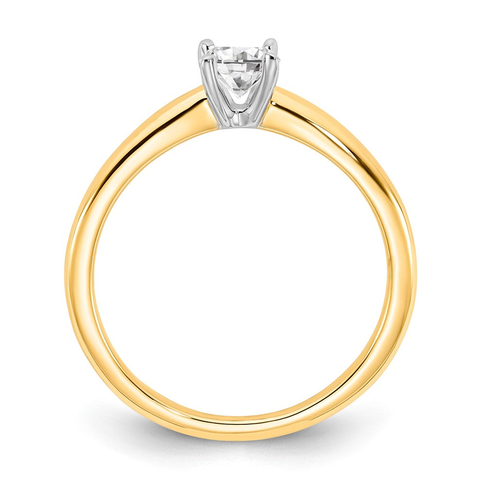 14ktt 1/2ct Lab Grown Diamond VS+ F+ Oval Comp Solitaire Eng Ring