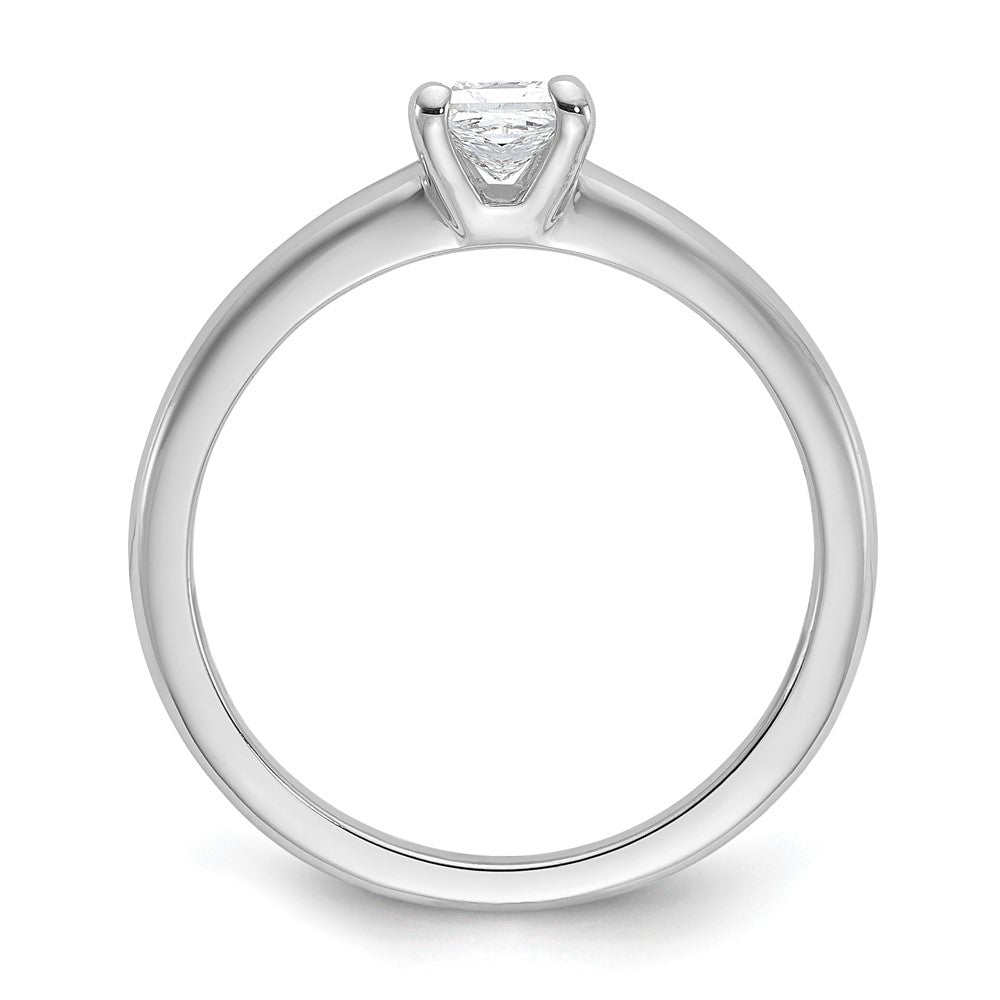 14kw 1/2ct Cert Lab Grown Dia VS/SI+ G+ Princess Comp Solitaire Eng Ring