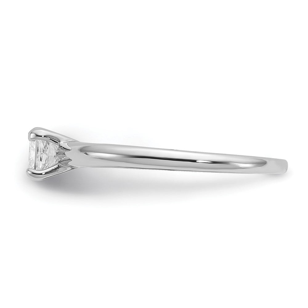 14kw 1/2ct Cert Lab Grown Dia VS/SI+ G+ Princess Comp Solitaire Eng Ring