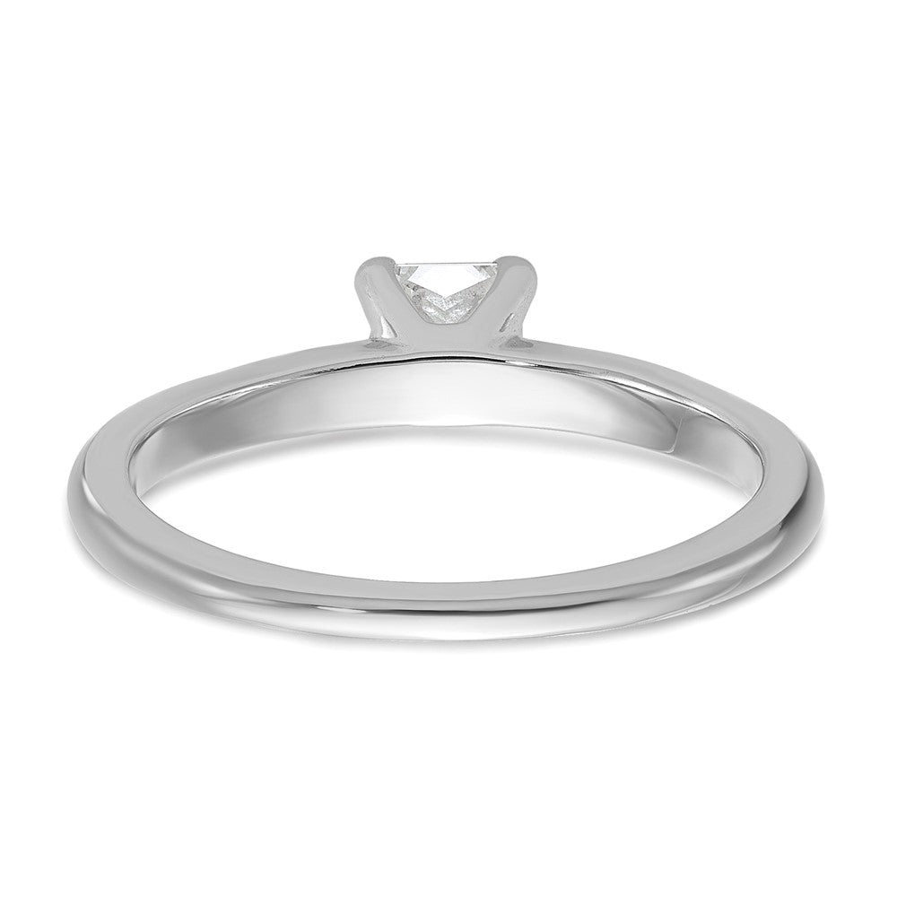 14kw 1/2ct Lab Grown Diamond VS+ F+ Princess Comp Solitaire Eng Ring