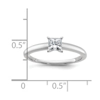 14kw 1/2ct Lab Grown Diamond VS+ F+ Princess Comp Solitaire Eng Ring
