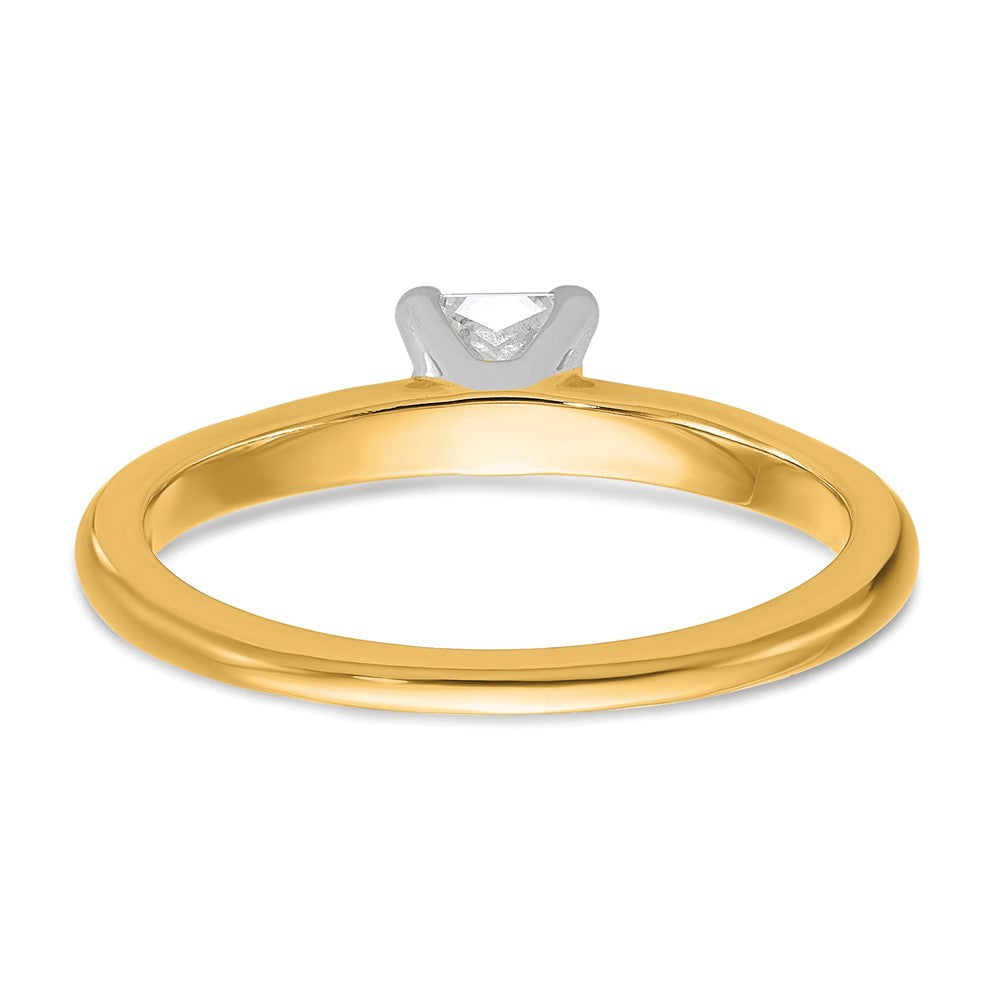 14ktt 1/3ct Cert Lab Grown Diamond VS+ F+ Princess Comp Solitiare Eng Ring