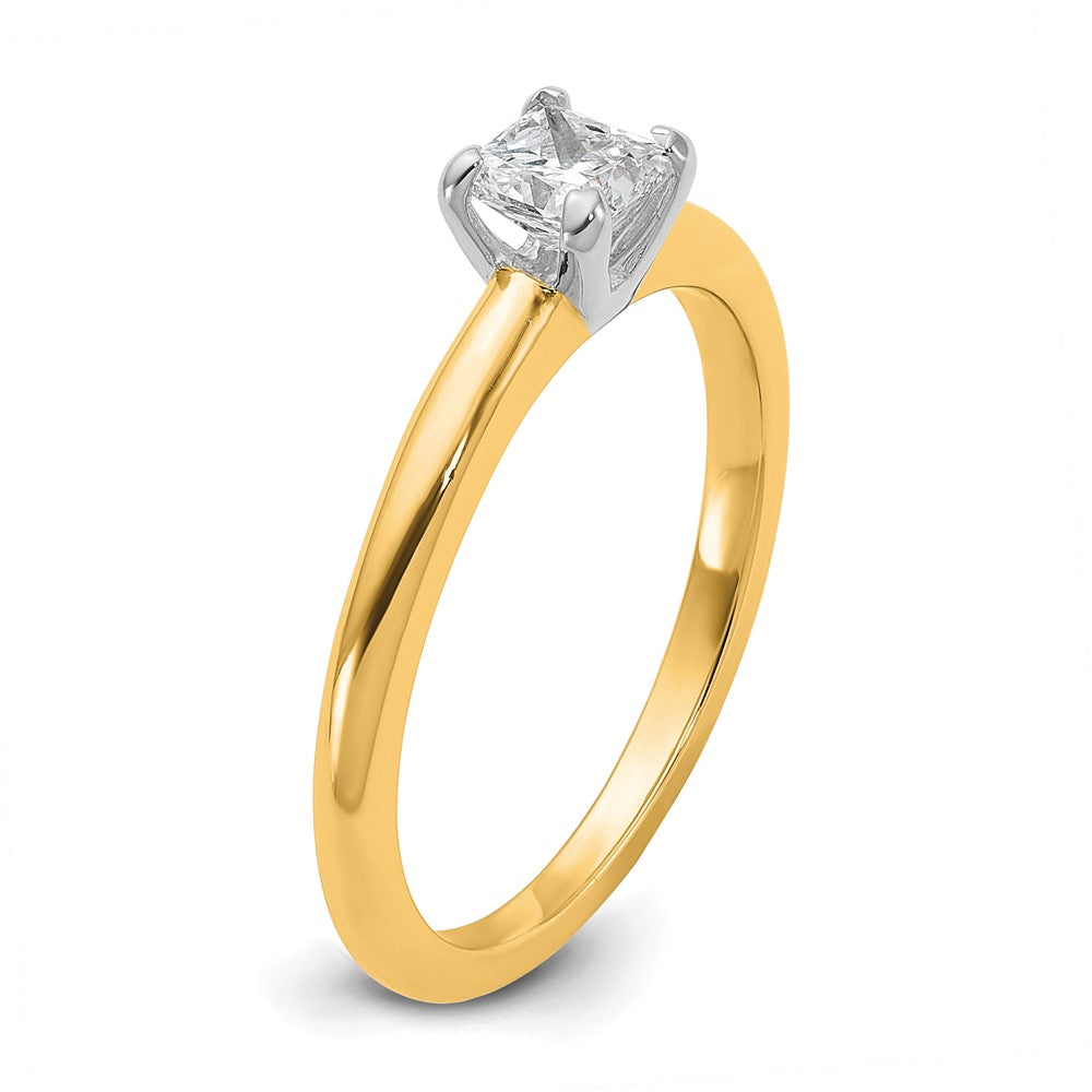 14ktt 1/2ct Lab Grown Diamond VS+ F+ Princess Comp Solitaire Eng Ring