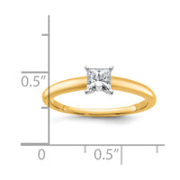 14ktt 1/2ct Cert Lab Grown Dia VS/SI+ G+ Princess Comp Solitaire Eng Ring