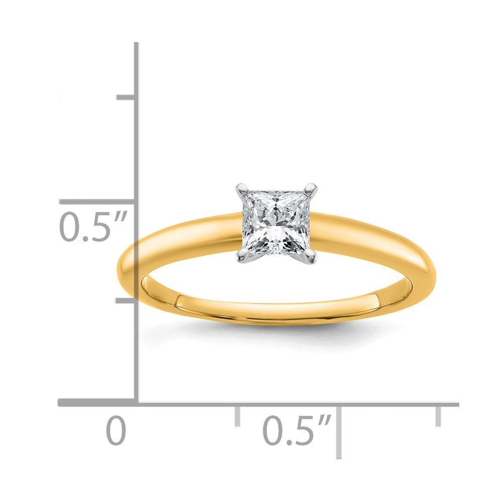 14ktt 1/3ct Cert Lab Grown Diamond VS+ F+ Princess Comp Solitiare Eng Ring