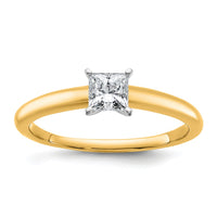 14ktt 1/3ct Lab Grown Diamond VS+ F+ Princess Comp Solitiare Eng Ring