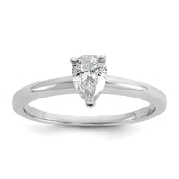 14kw 1/2ct Cert Lab Grown Diamond VS/SI+ G+ Pear Solitaire Comp Eng Ring