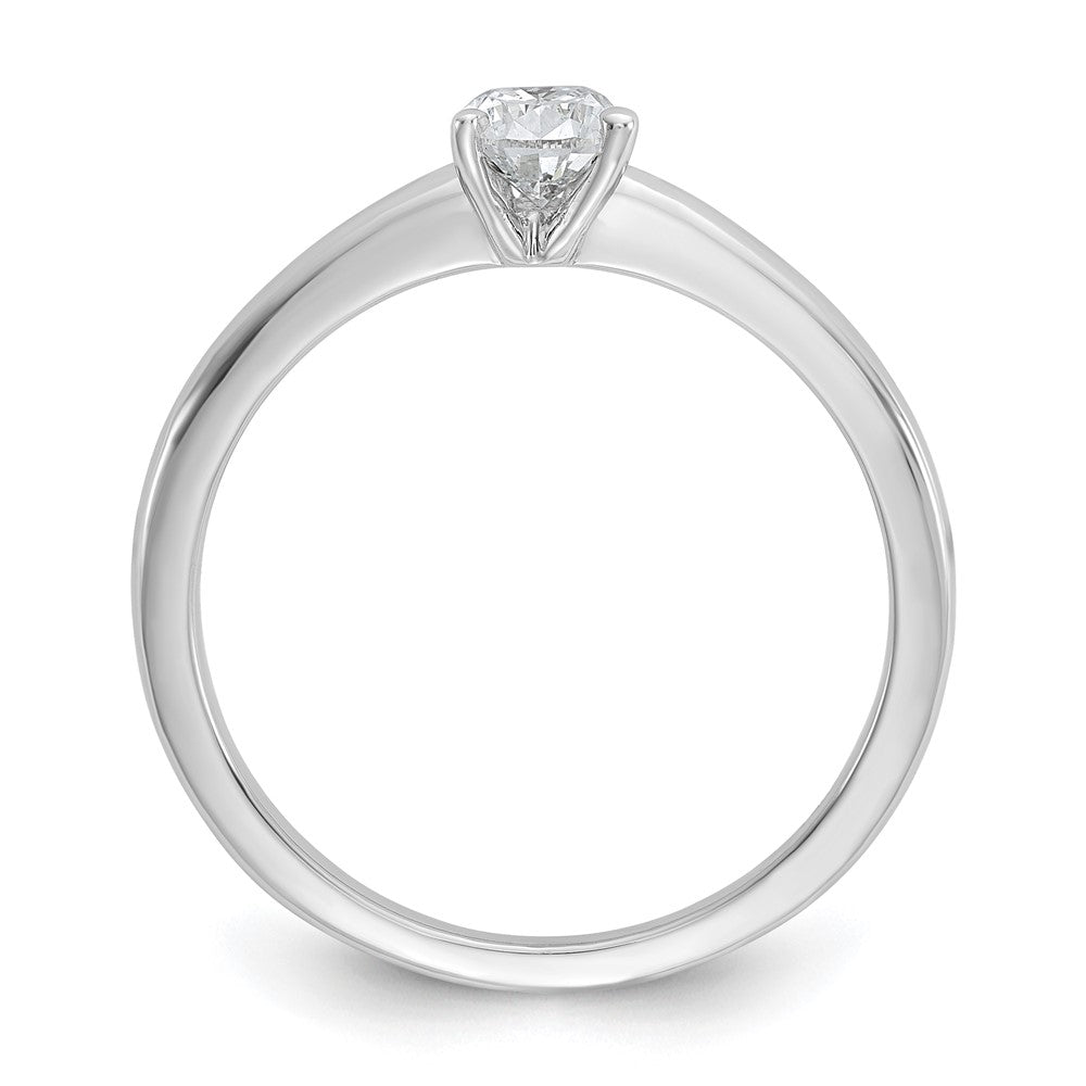 14kw 1/2ct Lab Grown Diamond VS/SI+ G+ Pear Solitaire Comp Eng Ring