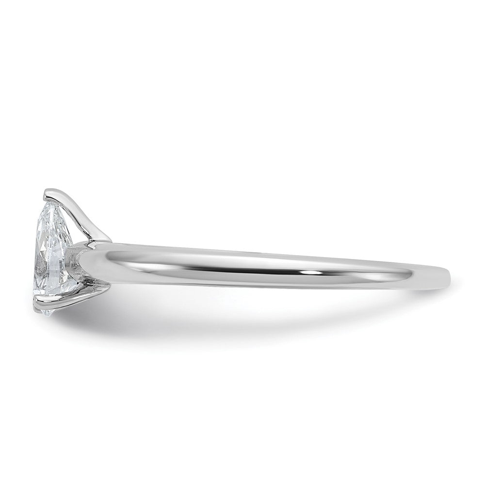 14kw 1/2ct Cert Lab Grown Diamond VS/SI+ G+ Pear Solitaire Comp Eng Ring