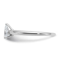 14kw 1/2ct Lab Grown Diamond VS+ F+ Pear Solitaire Comp Eng Ring