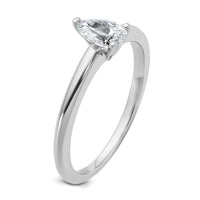 14kw 1/2ct Cert Lab Grown Diamond VS/SI+ G+ Pear Solitaire Comp Eng Ring