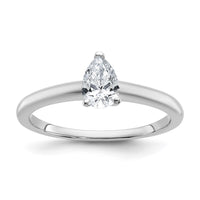 14kw 1/2ct Lab Grown Diamond VS/SI+ G+ Pear Solitaire Comp Eng Ring
