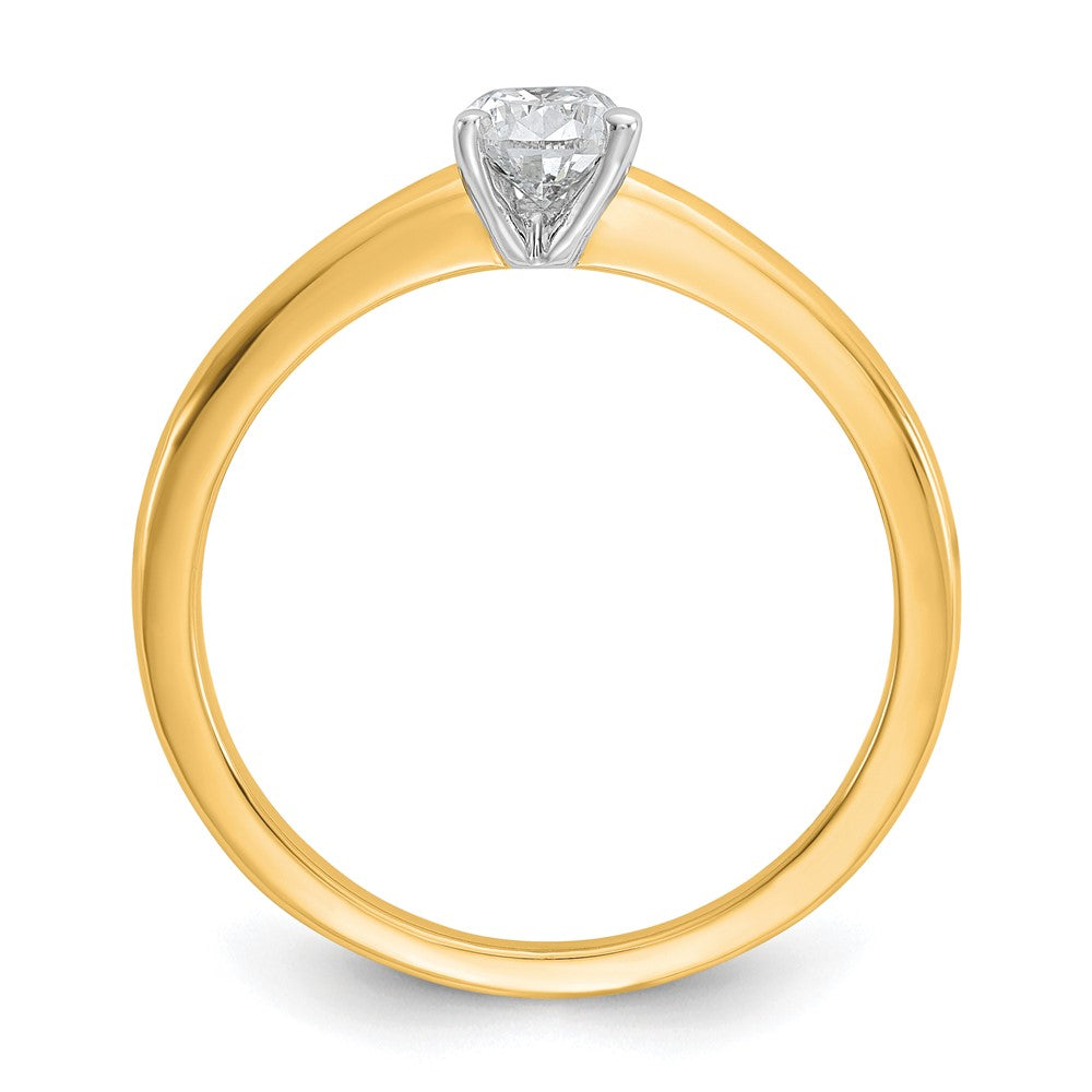 14ktt 1/2ct Lab Grown Diamond VS/SI+ G+ Pear Solitaire Comp Eng Ring
