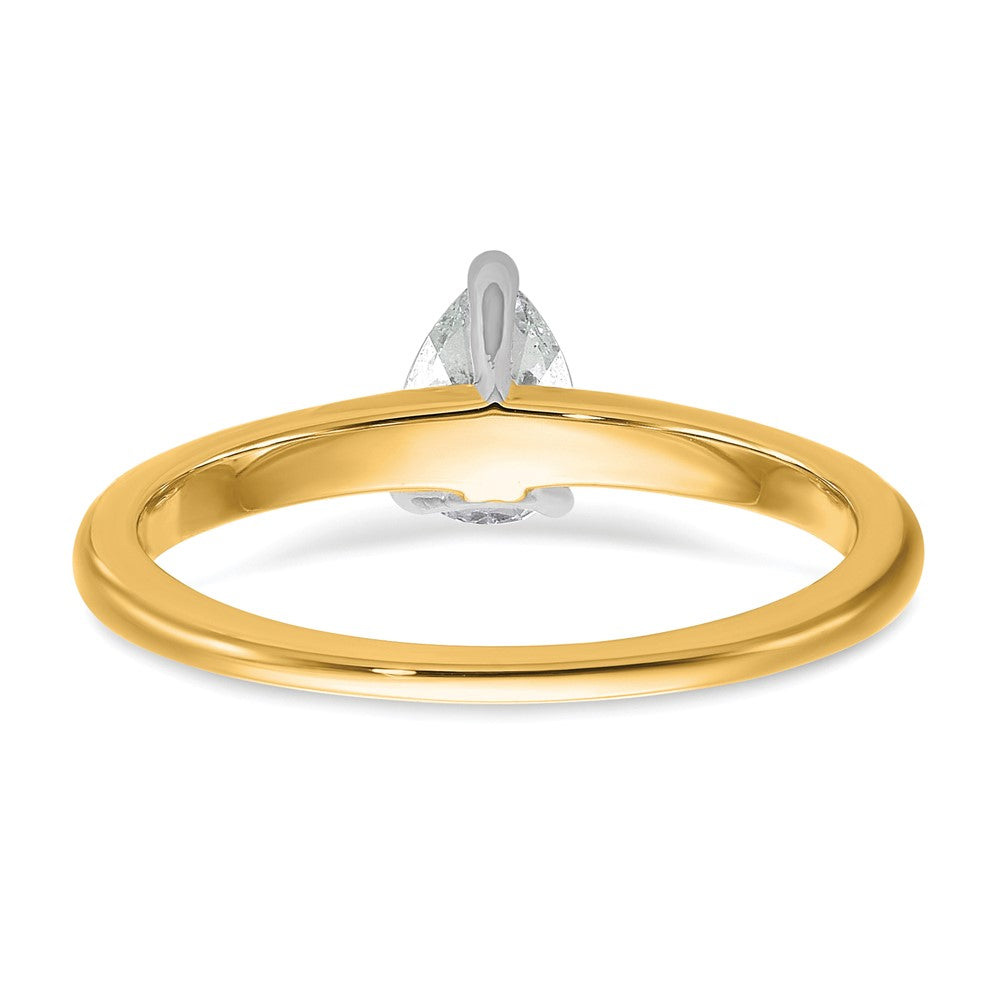 14ktt 1/2ct Cert Lab Grown Diamond VS/SI+ G+ Pear Solitaire Comp Eng Ring