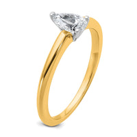 14ktt 1/2ct Lab Grown Diamond VS+ F+ Pear Solitaire Comp Eng Ring