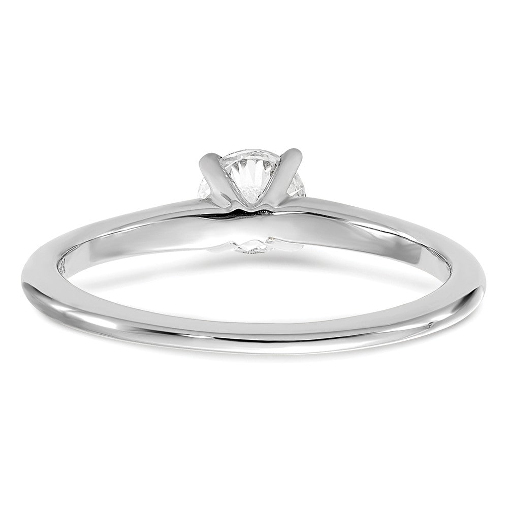 14kw 1/2ct Cert Lab Grown Diamond VS/SI+ G+ Round Comp Solitaire Eng Ring