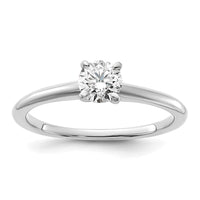 14kw 1/2ct Cert Lab Grown Diamond VS/SI+ G+ Round Comp Solitaire Eng Ring