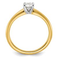 14ktt 1/2ct Cert Lab Grown Diamond VS+ F+ Round Comp Solitaire Eng Ring