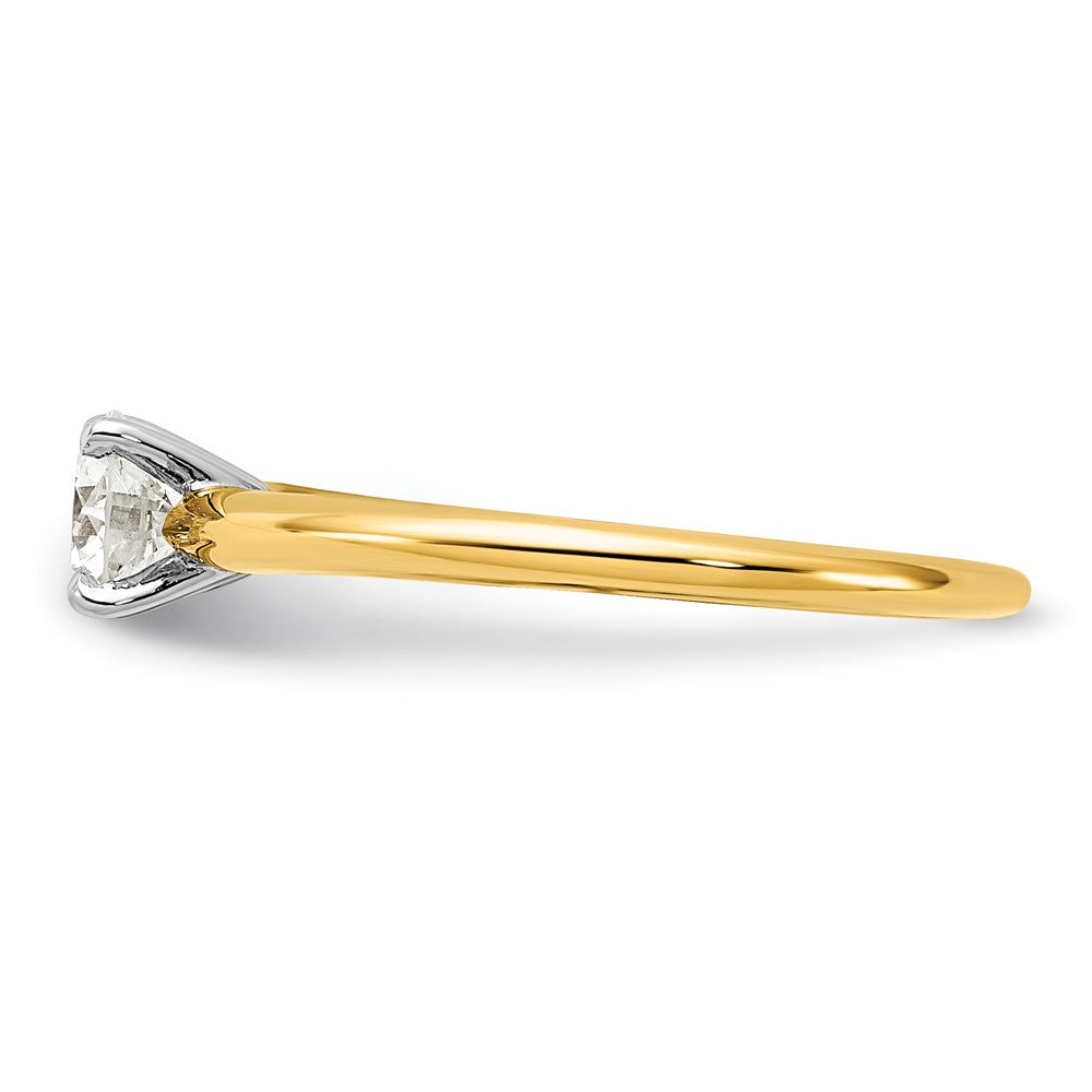 14ktt 1/2ct Cert Lab Grown Diamond VS+ F+ Round Comp Solitaire Eng Ring