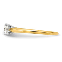 14ktt 1/2ct Cert Lab Grown Diamond VS+ F+ Round Comp Solitaire Eng Ring
